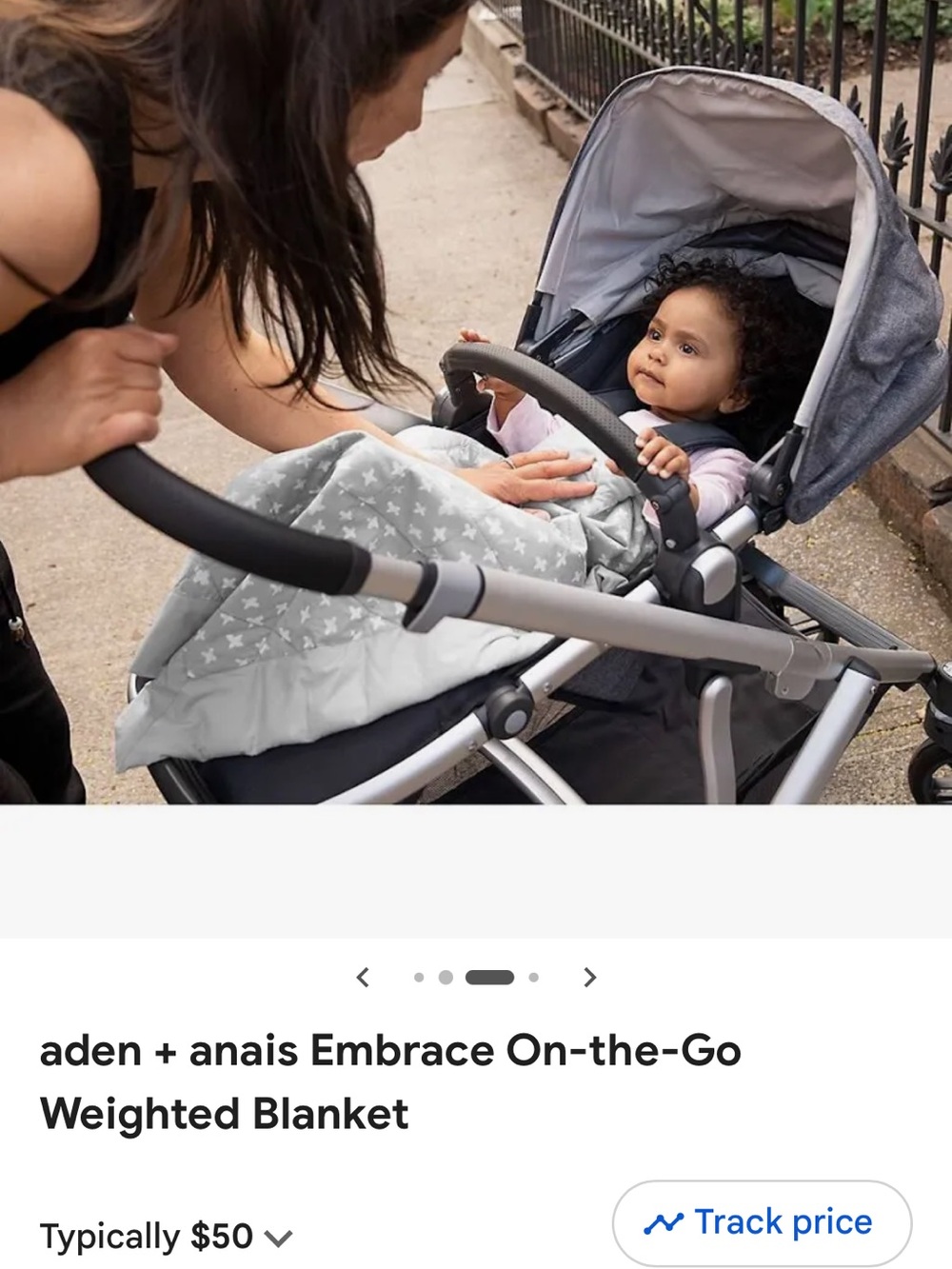 aden + anais Gray Star Embrace On-the-Go Baby Blanket